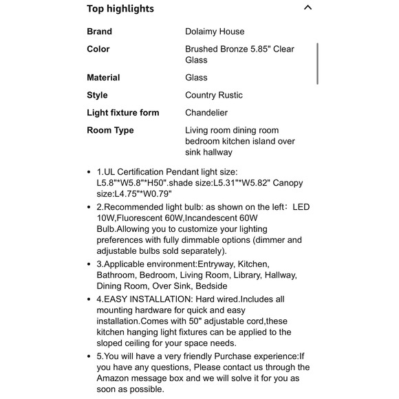 NEW Dolaimy House 3 Pack Brushed Gold  Clear Glass Pendant Light Fixtures - Picture 3 of 4